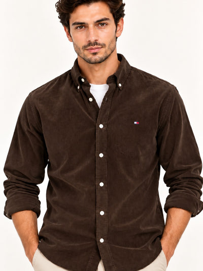 TOMMY HILFIGER Normal Kesim İnce Kadife Gömlek MW0MW40486HJT