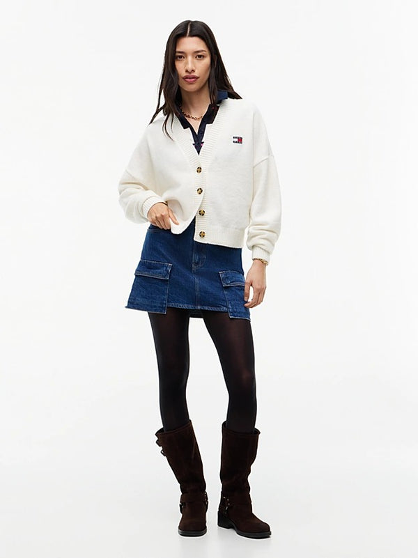 TOMMY HILFIGER Badge Alpaka Tüylü Hırka DW0DW23830YBH