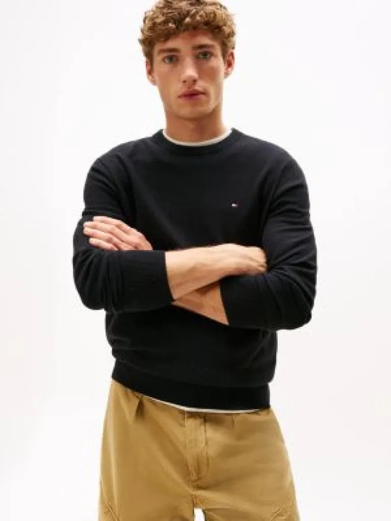 TOMMY Pamuklu Yuvarlak Yaka Kazak MW0MW28046-BDS