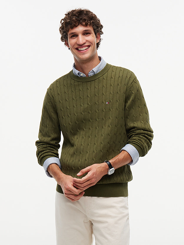 TOMMY Örgü Desenli Yuvarlak Yaka Kazak MW0MW33132-MT1