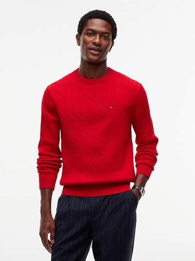 TOMMY HILFIGER Örgü Desenli Yuvarlak Yaka Kazak MW0MW33132XLD