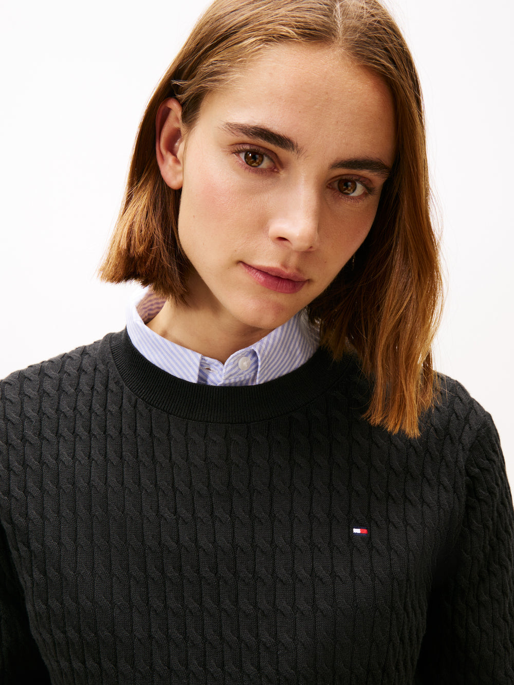 TOMMY HILFIGER İnce Örgülü Yuvarlak Yaka Kazak WW0WW44993BDS