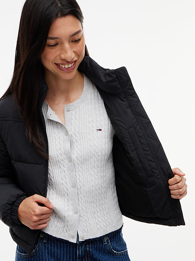 TOMMY HILFIGER Arka Logolu Kısa Kesimli Şişme Mont DW0DW21620BDS DW0DW21620BDS