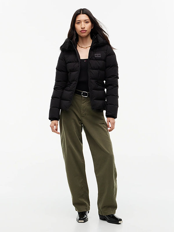 TOMMY HILFIGER Dar Kesim Kapüşonlu Şişme Mont DW0DW23409