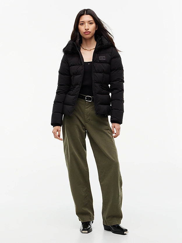 TOMMY HILFIGER Dar Kesim Kapüşonlu Şişme Mont DW0DW23409