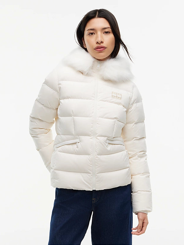TOMMY HILFIGER Dar Kesim Kapüşonlu Şişme Mont DW0DW23409