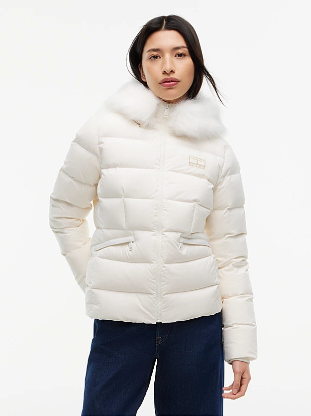 TOMMY HILFIGER Dar Kesim Kapüşonlu Şişme Mont DW0DW23409