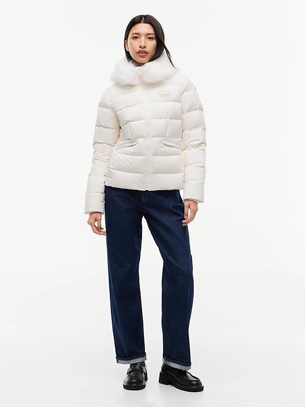 TOMMY HILFIGER Dar Kesim Kapüşonlu Şişme Mont DW0DW23409