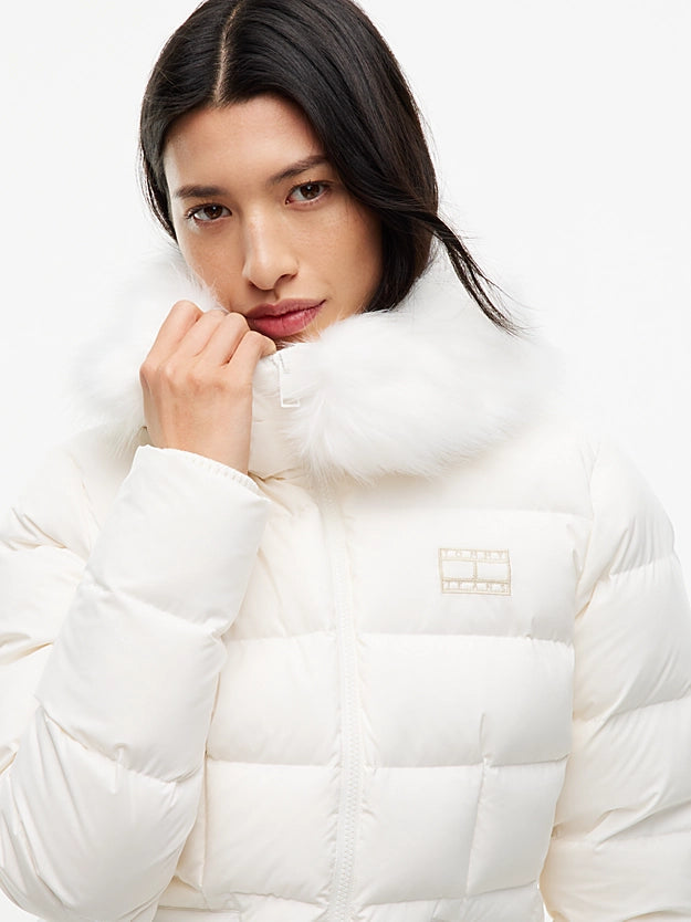 TOMMY HILFIGER Dar Kesim Kapüşonlu Şişme Mont DW0DW23409