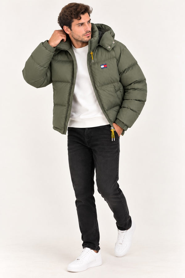 TOMMY HILFIGER Relaxed Fit Çıkarılabilir Kapüşonlu Su İtici Şişme Mont DM0DM22036M04