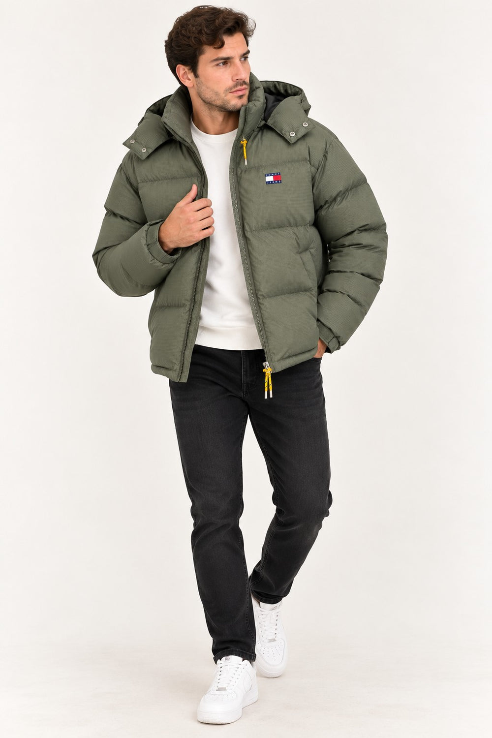 TOMMY HILFIGER Relaxed Fit Çıkarılabilir Kapüşonlu Su İtici Şişme Mont DM0DM22036M04