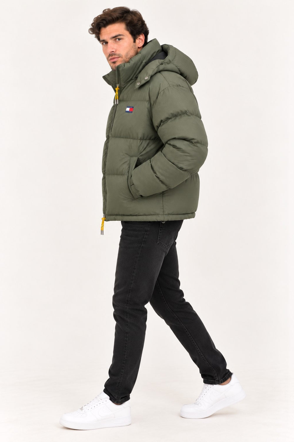 TOMMY HILFIGER Relaxed Fit Çıkarılabilir Kapüşonlu Su İtici Şişme Mont DM0DM22036M04