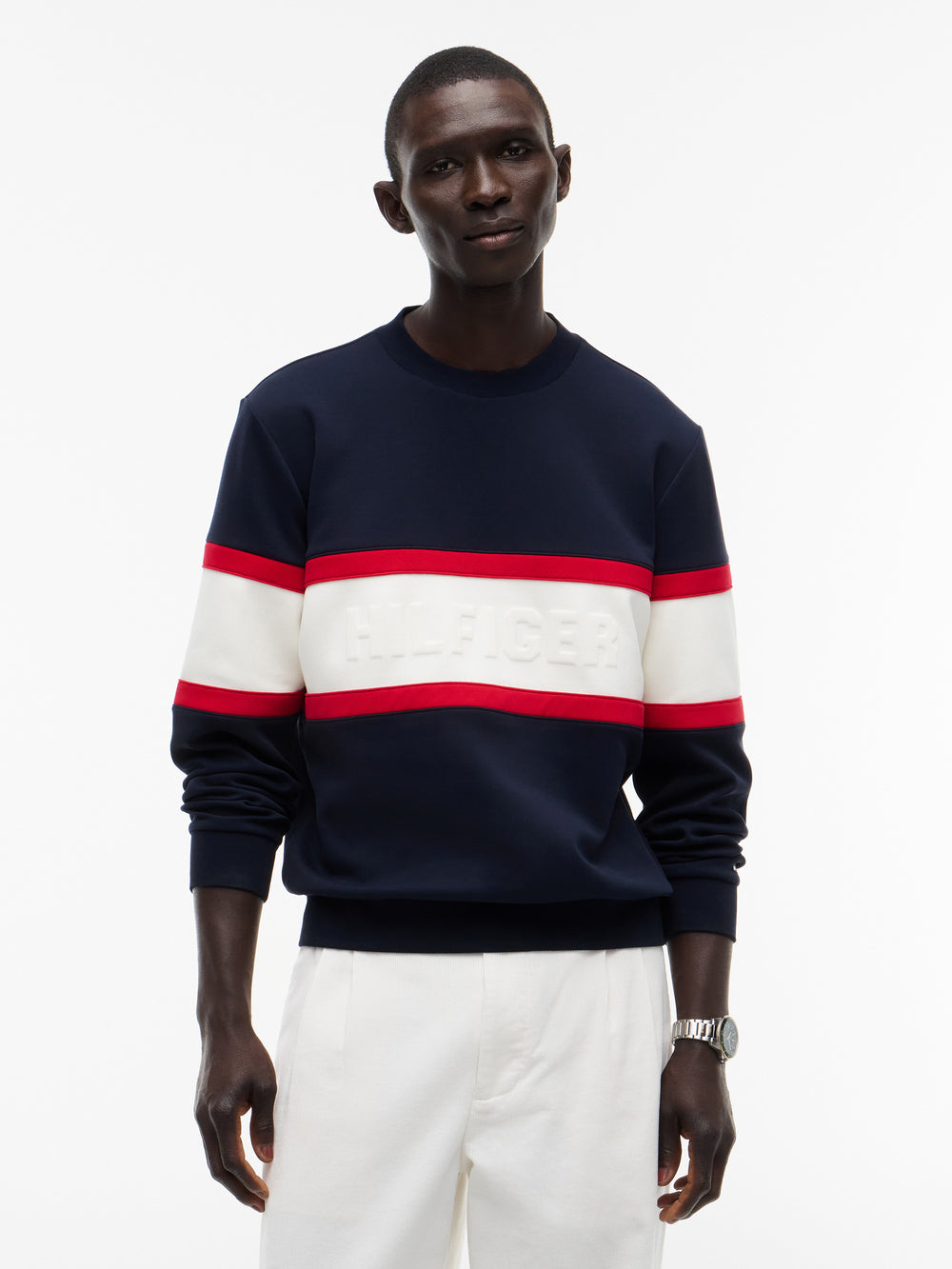 TOMMY HILFIGER Renk Bloklu Intecho Örme Sweatshirt MW0MW44968