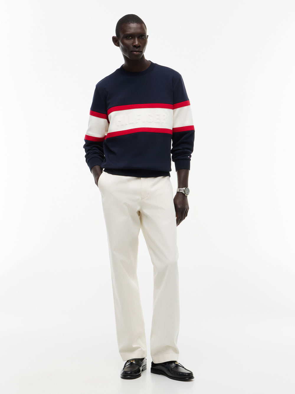 TOMMY HILFIGER Renk Bloklu Intecho Örme Sweatshirt MW0MW44968