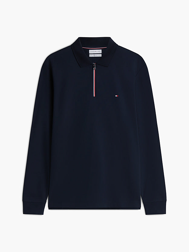 TOMMY HILFIGER Akıcı Pamuklu Uzun Kollu Polo Sweatshırt MW0MW44820DWS