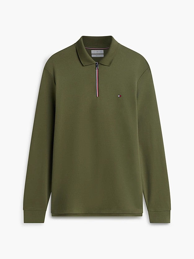 TOMMY HILFIGER Akıcı Pamuklu Uzun Kollu Polo Tişört MW0MW44820MT1