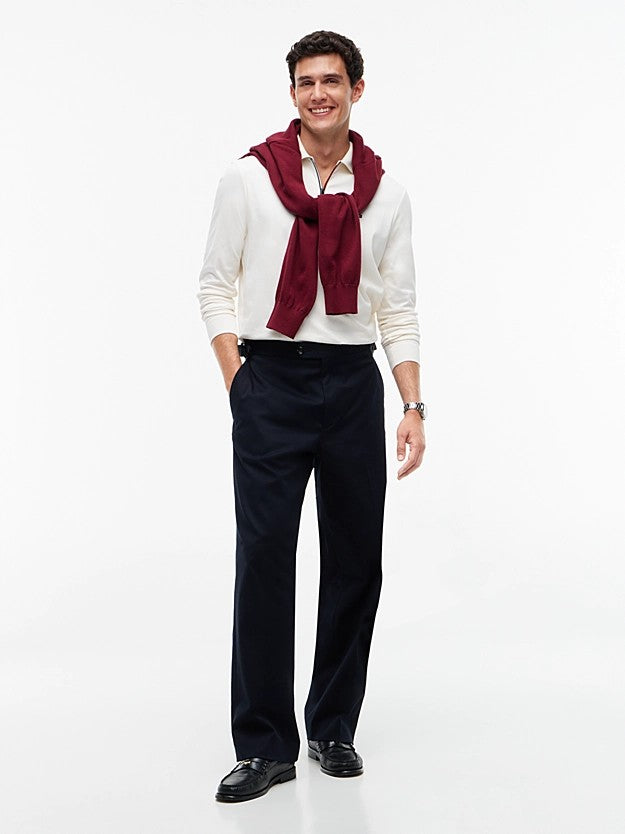 TOMMY HILFIGER Akıcı Pamuklu Uzun Kollu Polo Tişört MW0MW44820Z00
