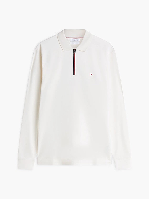 TOMMY HILFIGER Akıcı Pamuklu Uzun Kollu Polo Tişört MW0MW44820Z00