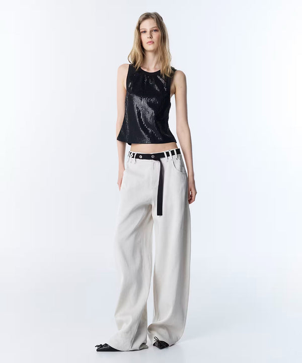TWIST Kontrast Kuşaklı Baggy Pantolon TS1260003126