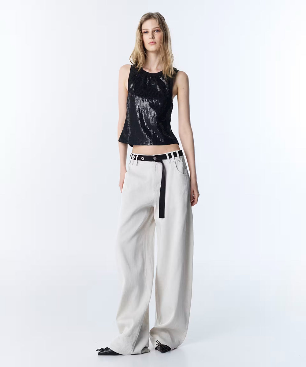 TWIST Kontrast Kuşaklı Baggy Pantolon TS1260003126