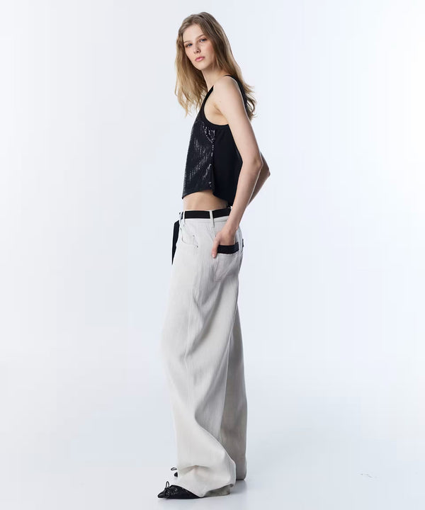 TWIST Kontrast Kuşaklı Baggy Pantolon TS1260003126