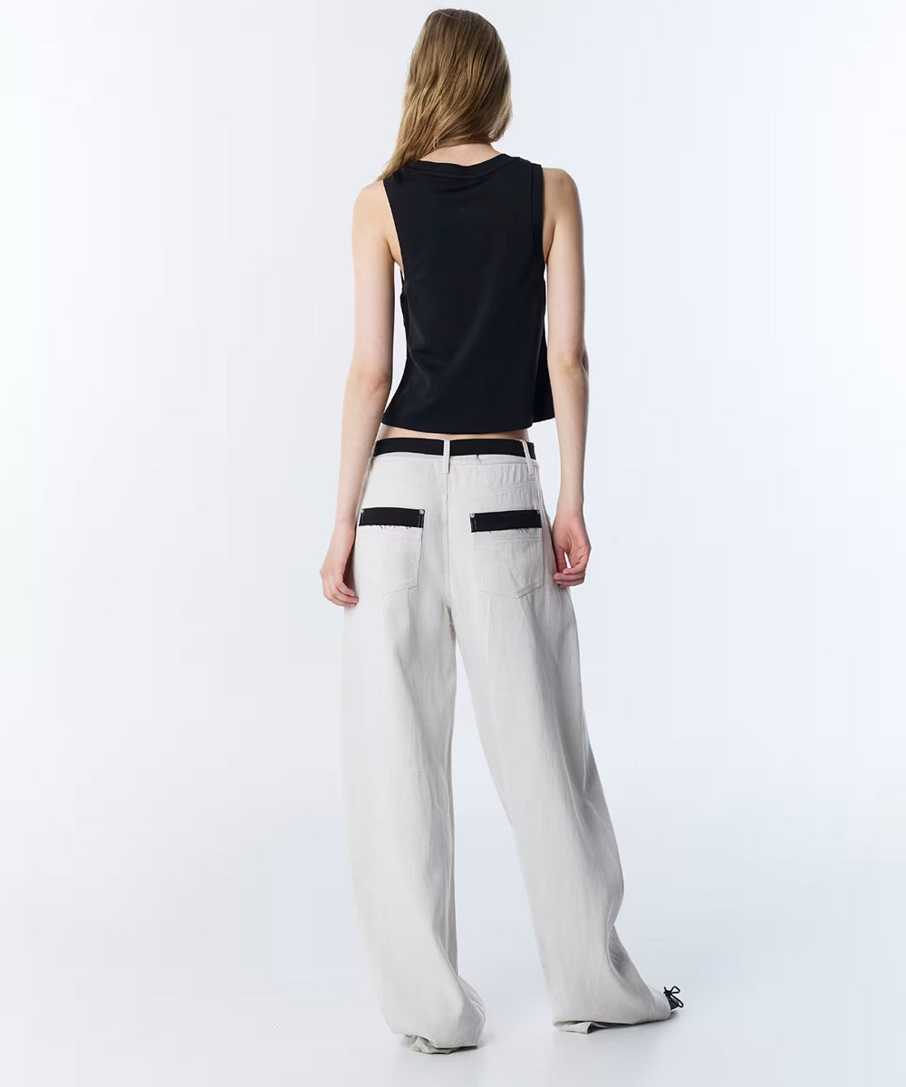 TWIST Kontrast Kuşaklı Baggy Pantolon TS1260003126