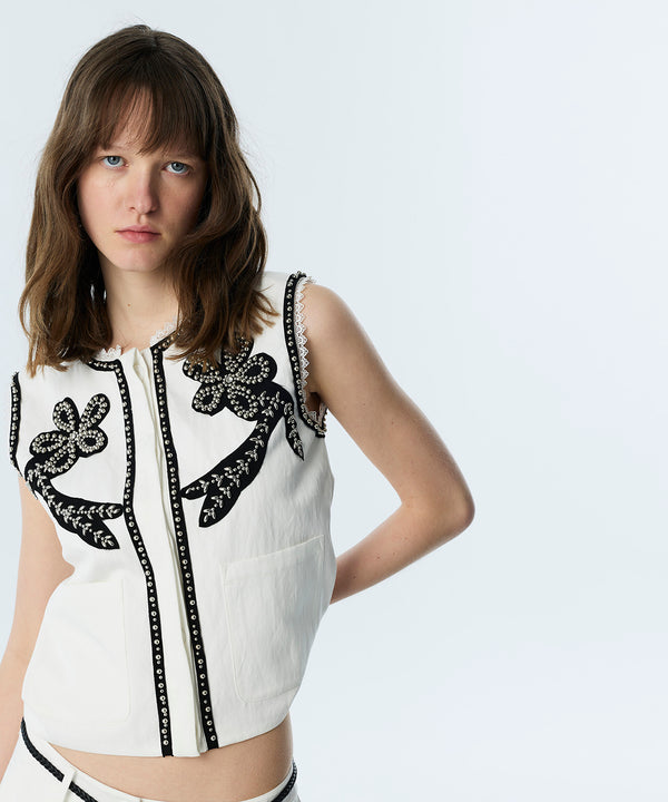 TWIST Floral Patch'li Yelek TS1260007027