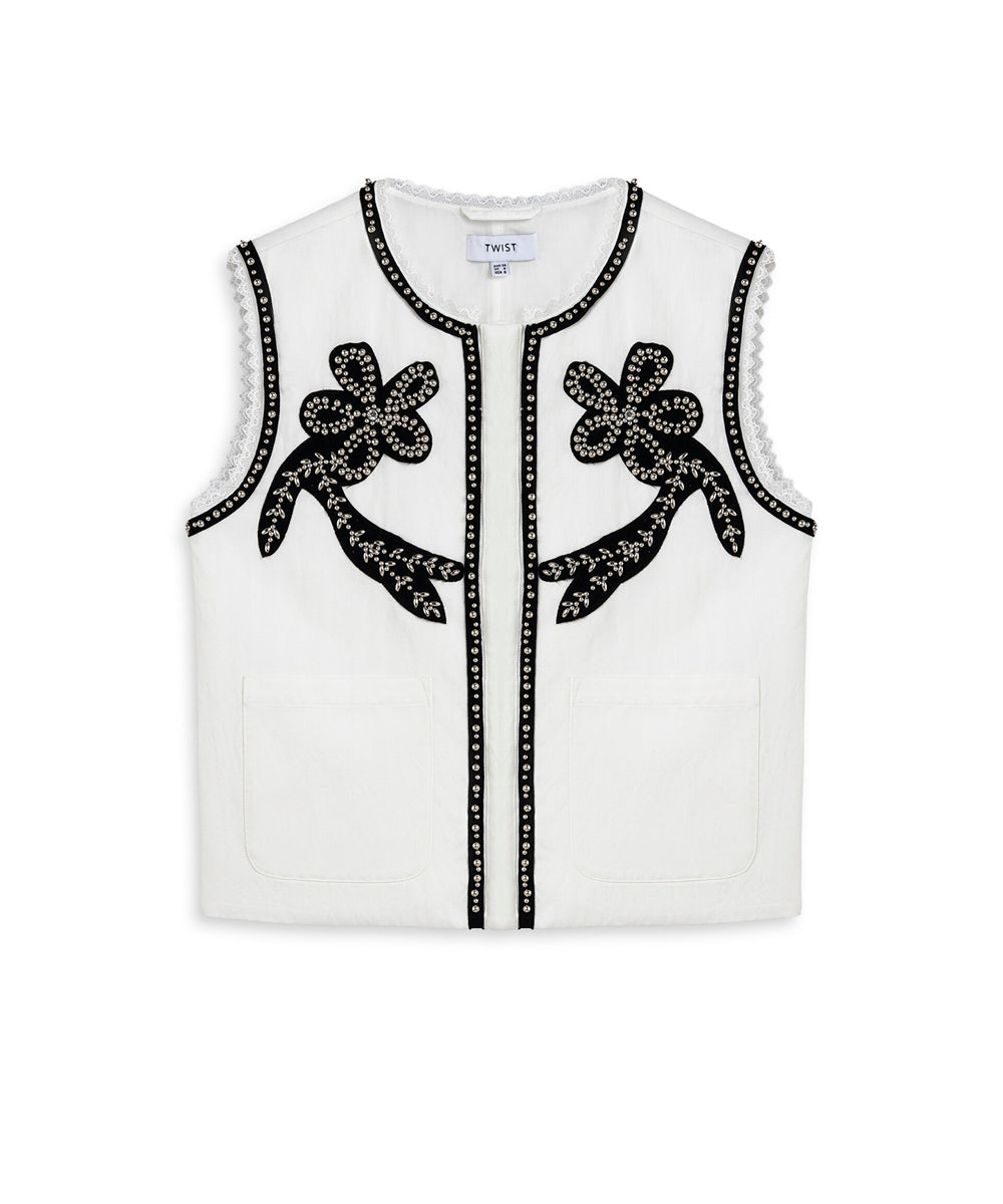 TWIST Floral Patch'li Yelek TS1260007027