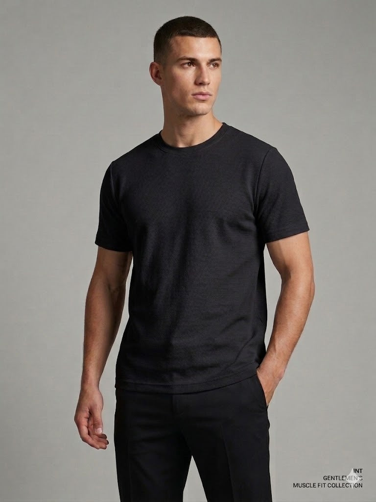 XINT Erkek Basic Bisiklet Yaka Kısa Kollu Pamuklu T-Shirt Günlük Kullanım 502208