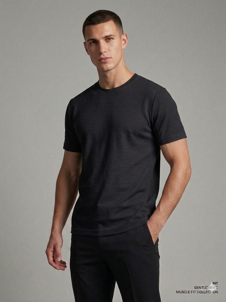 XINT Erkek Basic Bisiklet Yaka Kısa Kollu Pamuklu T-Shirt Günlük Kullanım 502208