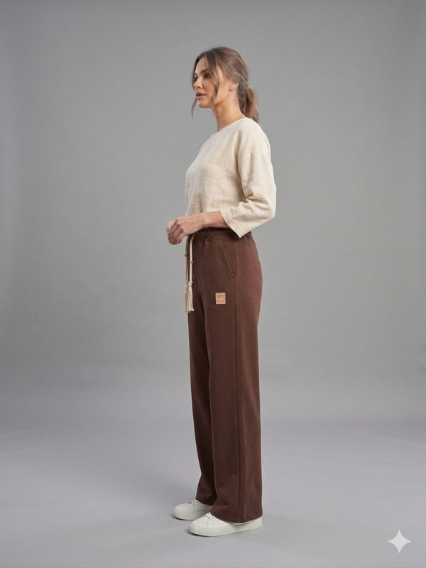 YSATİS Rahat Kesim İp Kemer Detaylı Pantolon 2000121